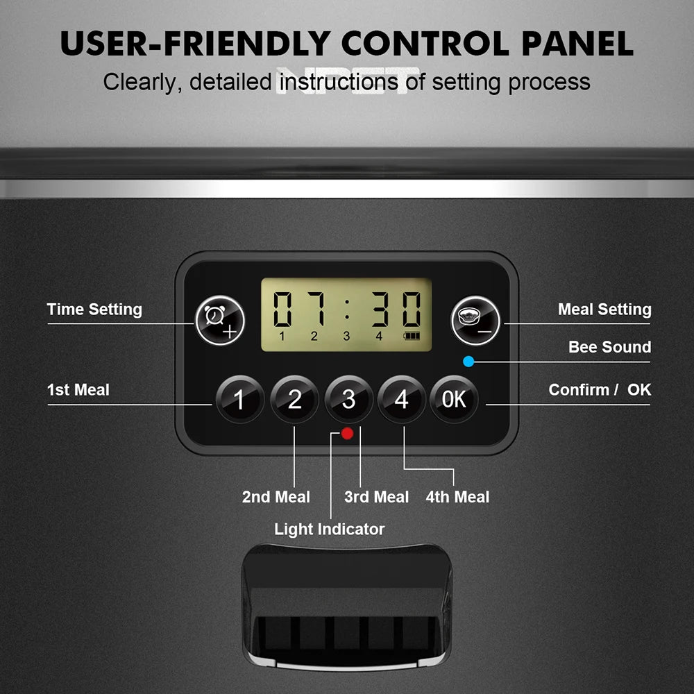 smart pet feeder, cats, dogs, stainless steel bowl