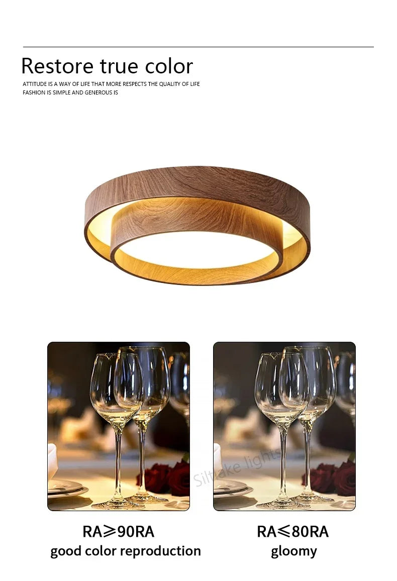 Ceiling Lights, Walnut, Black, Dimmable