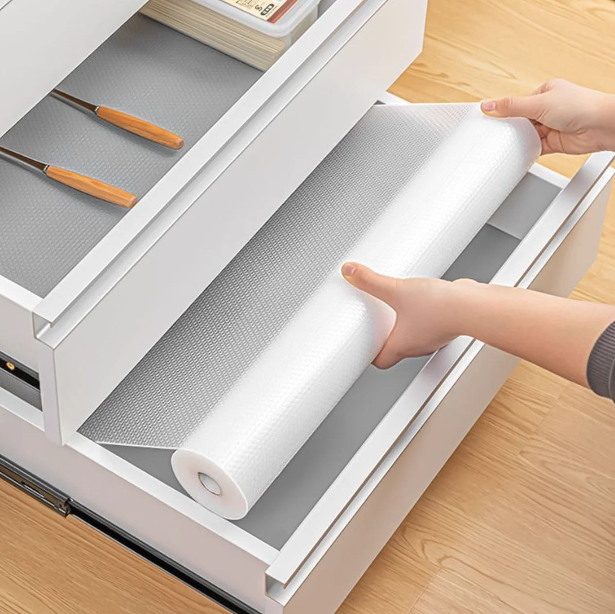 30/60cm 1.5/5M Drawer Mat Shelf Cover, Non-Slip, Waterproof