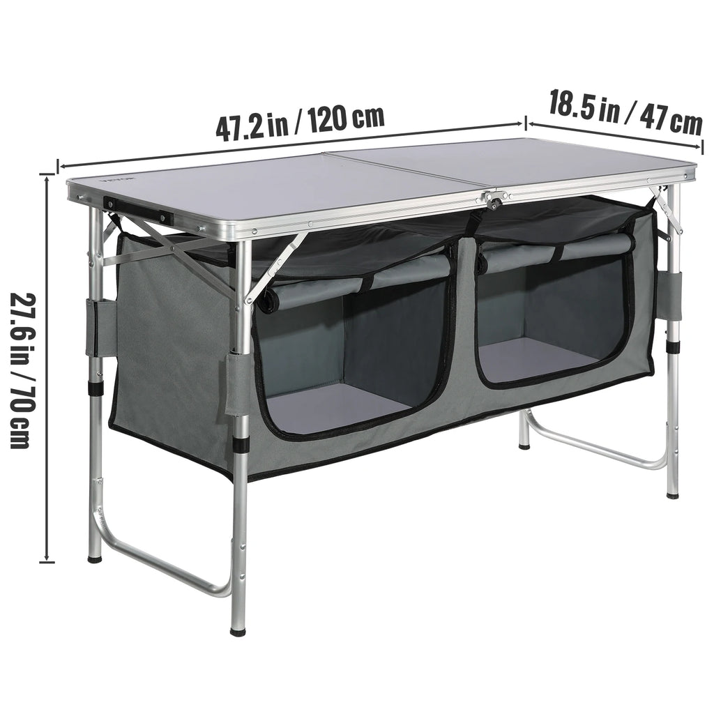 Outdoor Kitchen Table Foldable Cooking, Aluminum Alloy Frame
