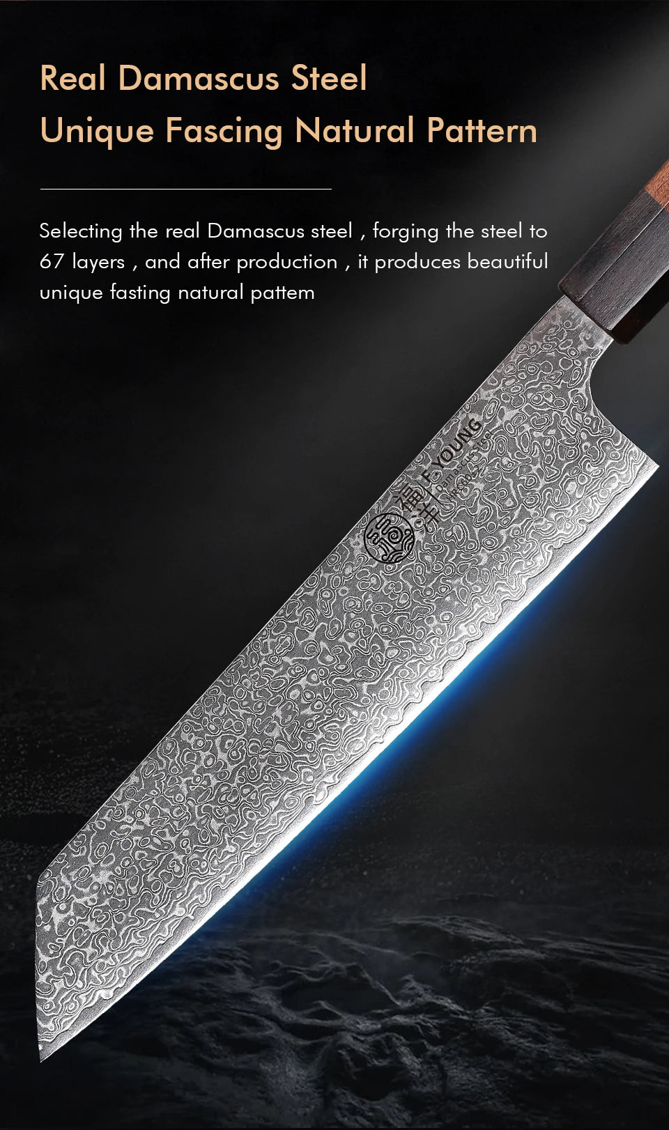 8.2-inch Japanese Kiritsuke Knife Damascus Steel