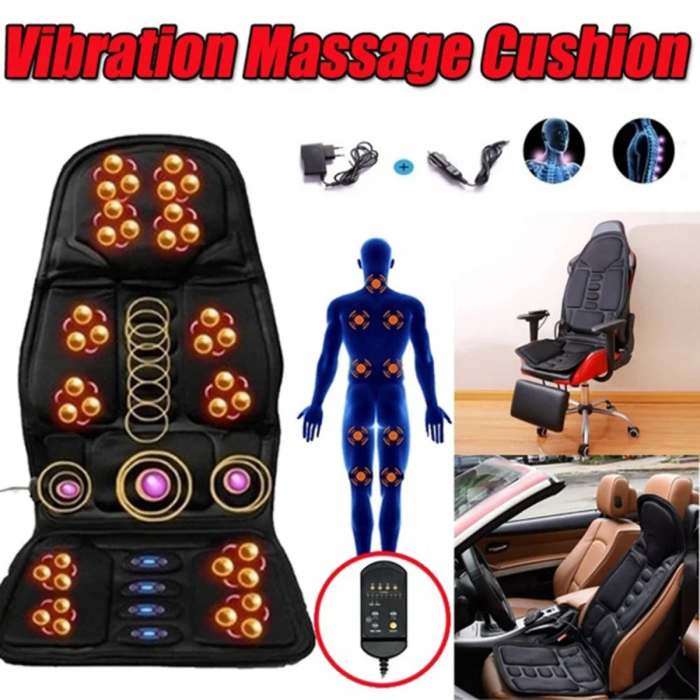Portable Heating Vibrating Back Massager Chair Cushion