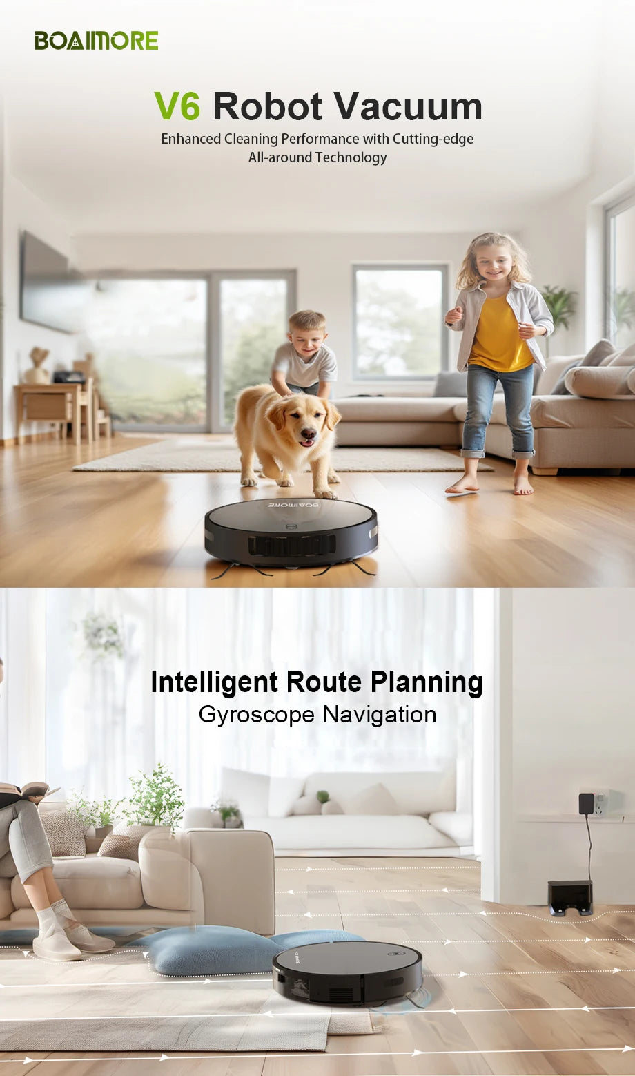 Robot Vacuum Cleaner, Mop, WiFi/Voice, Auto-Recharge