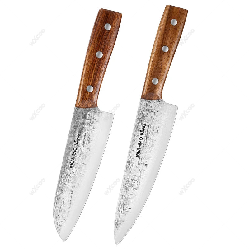 1-5pcs Japanese Kitchen Knives Set Stainless Steel Forged