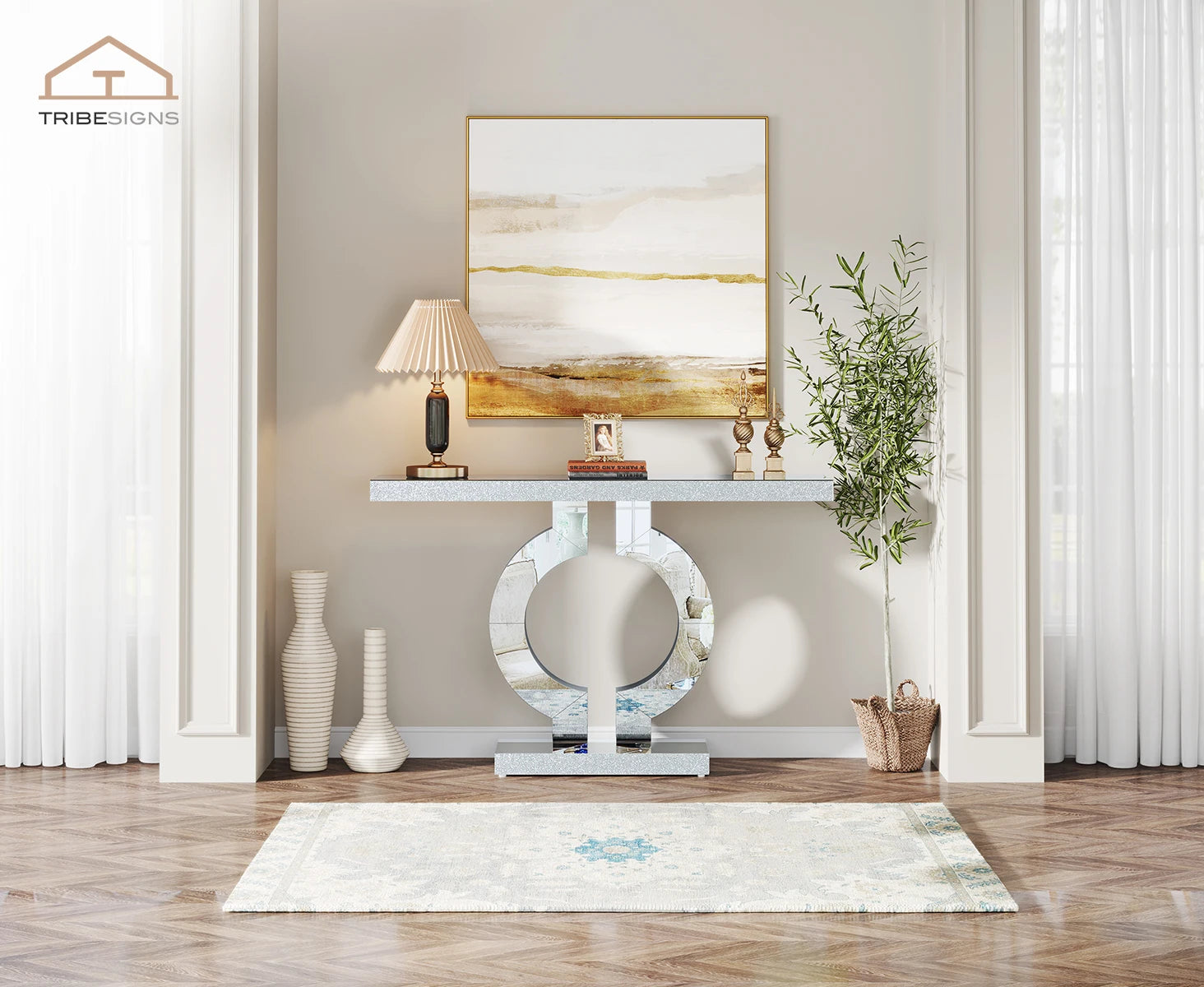 43.3" Table with Thickened Mirror Finish Tabletop