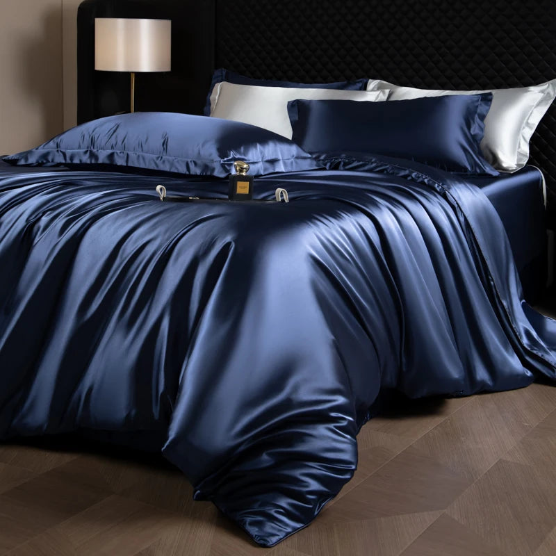 Silk Bedding Set, Duvet Cover, Fitted/Flat, Pillowcases