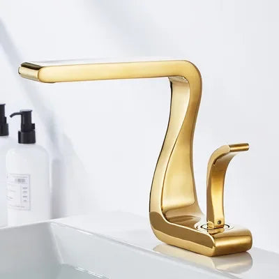 Gold Bathroom Mixer Tap Wash Basin Faucet