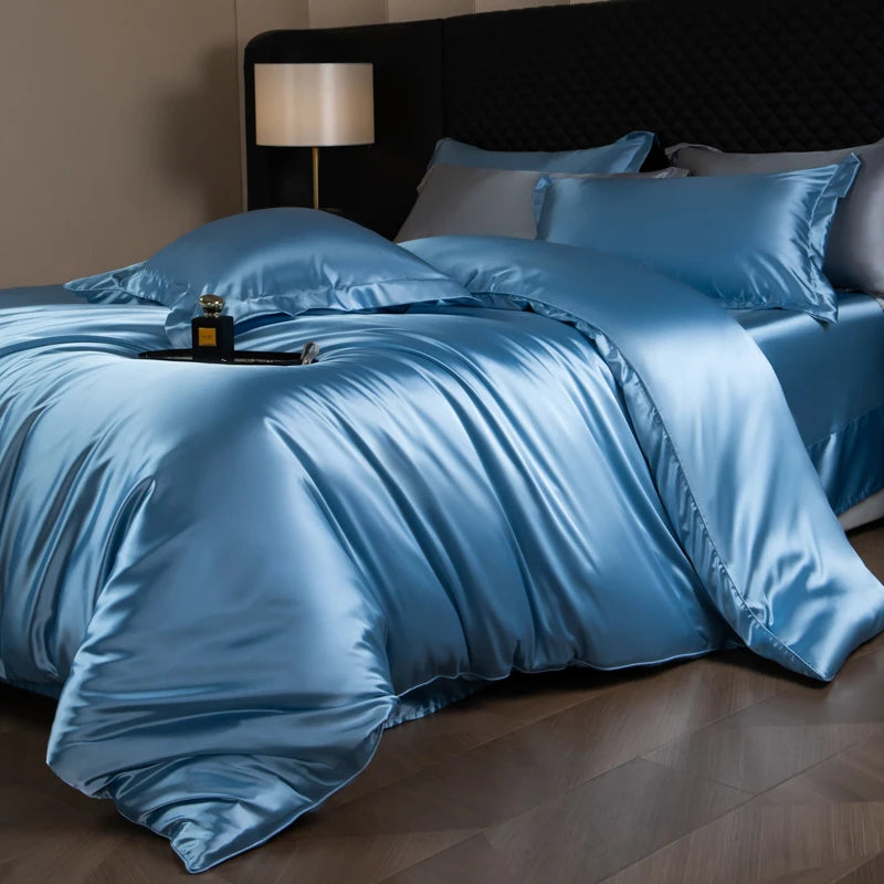 Silk Bedding Set, Duvet Cover, Fitted/Flat, Pillowcases