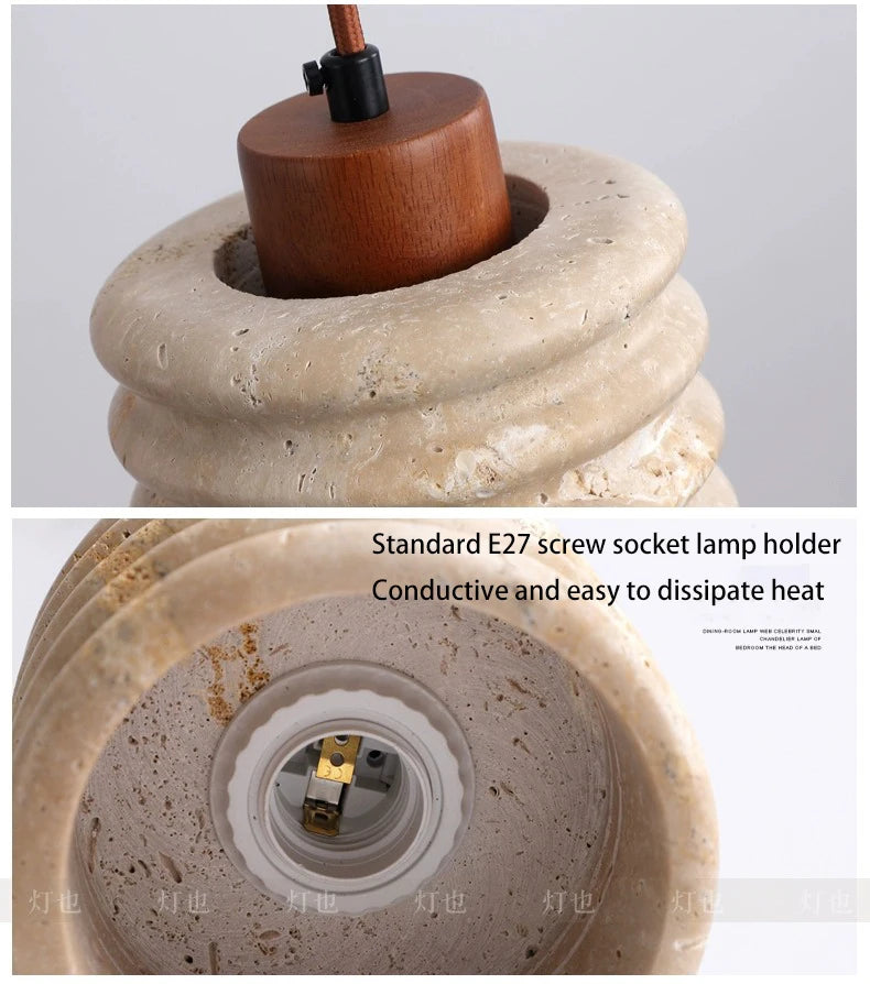 Yellow Cave Stone Led Pendant Lamp, Small Hanging Lighting