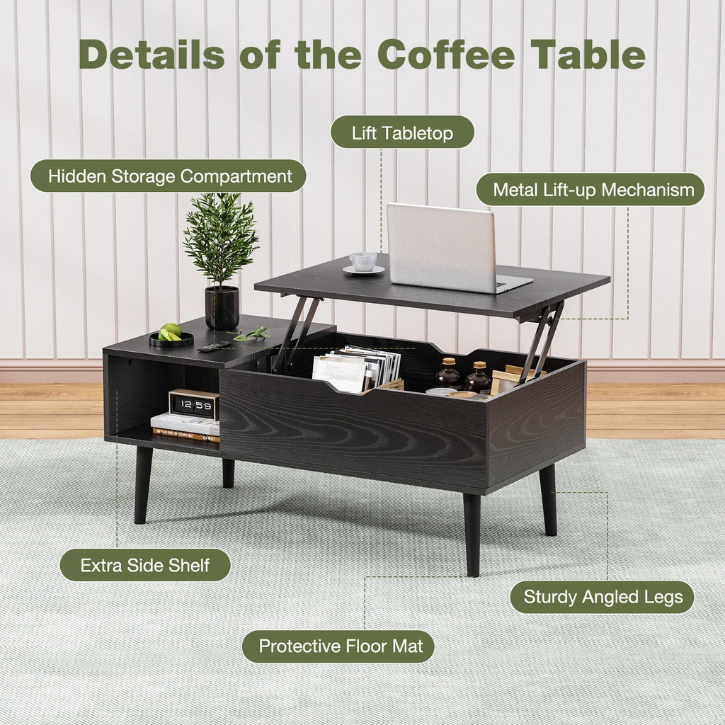 Lift Top Coffee Table, Desk, 39.37"x19.7"