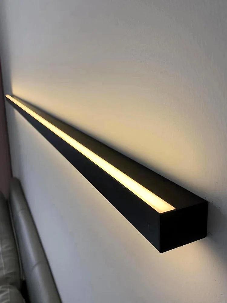 Wall lamp long strip black background