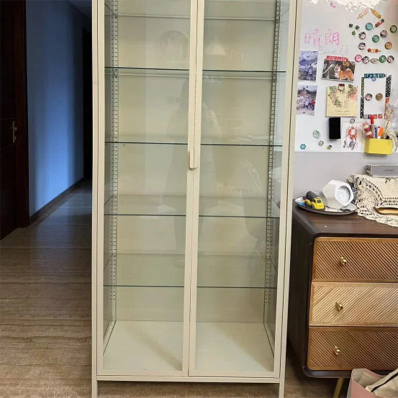 Glass Door Display Cabinet, Minimalist Light