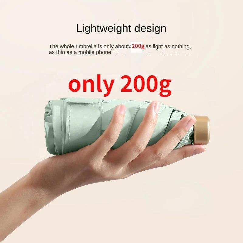 Mini Sun, Rain Umbrella Small Pocket Vinyl Folding