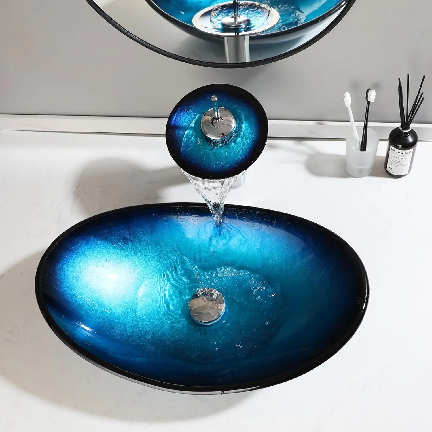 Bathroom Countertop Basin, Lav Faucet, Drain Set