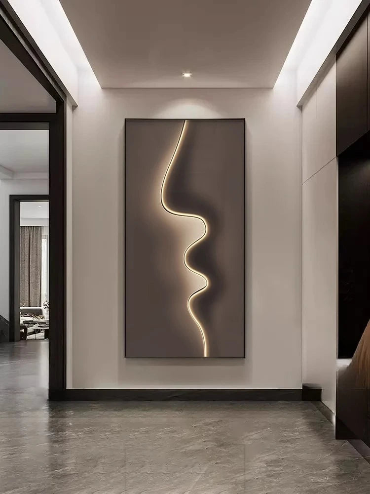 Abstract Line, Led Light, Hanging Mural Wall Lamp
