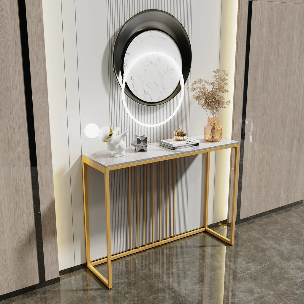 Marble Table Gold Metal Frame Storage Display