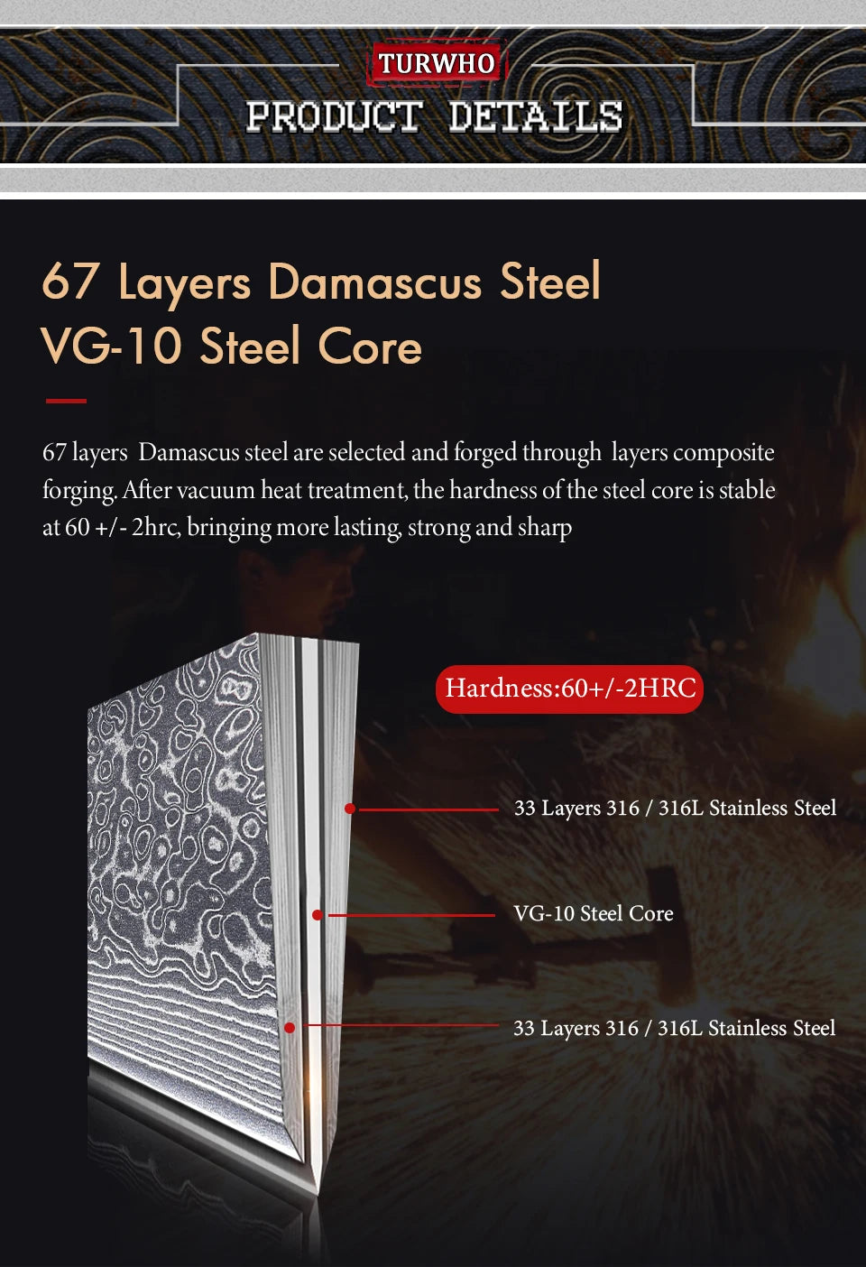 5" 67 Layer Damascus Steel Slicing, Paring Knife