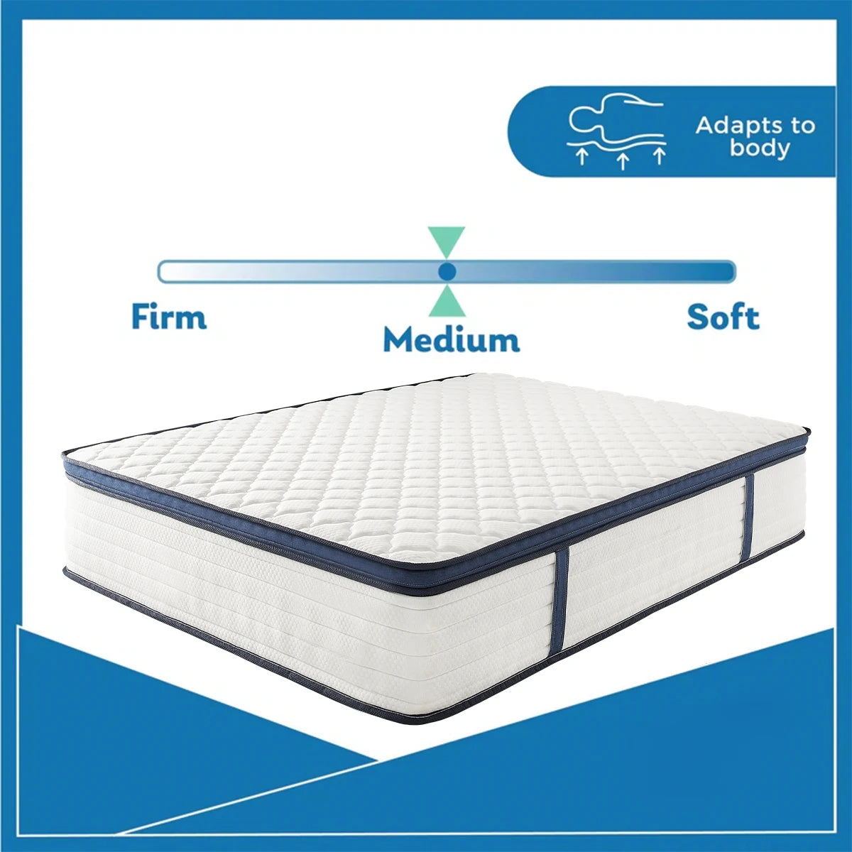 Queen Size Mattress Gel Memory Foam, Medium Firm Comfort