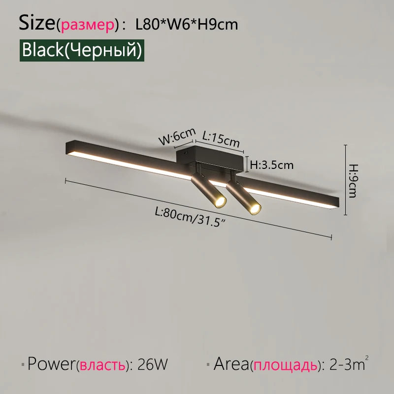 Ceiling Lamp Track Lighting, Black, White