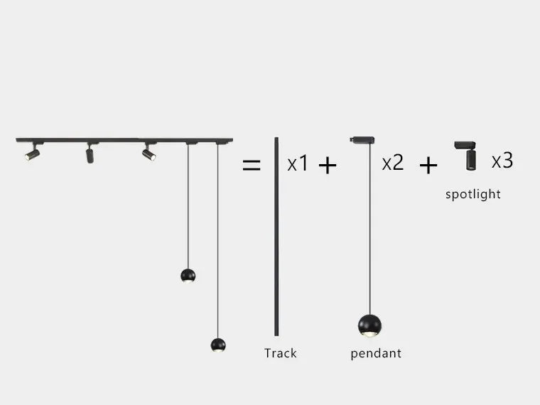 Surface mounted track lights, spotlights, LED, Hanging