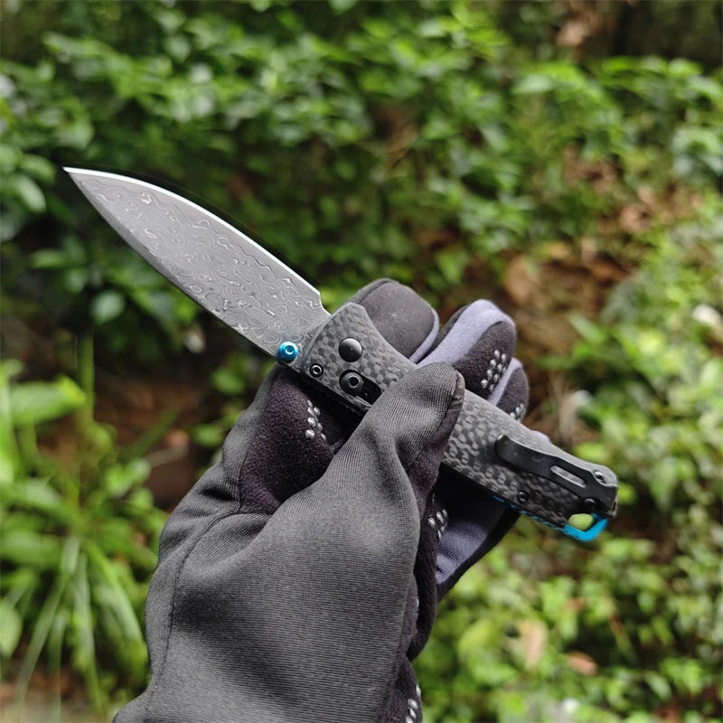 Damascus Steel, Carbon Fiber Handle, Hunting Knife