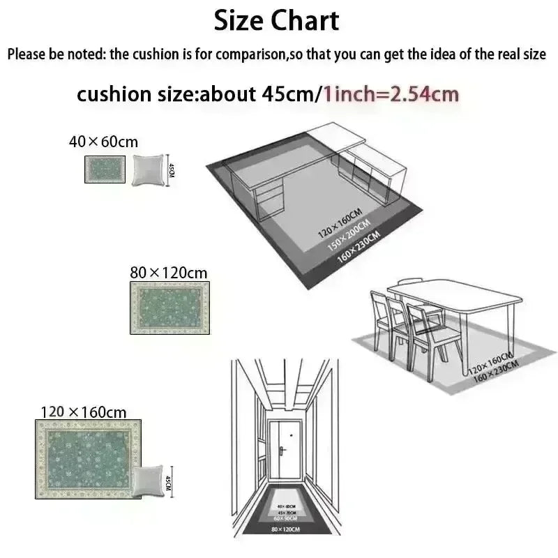 Non-slip Retro Home Decor Rugs