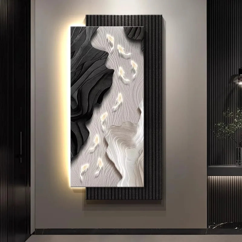 Led, Koi Fish Hanging Art Wall Lamps