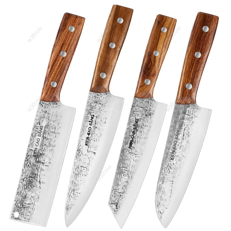 1-5pcs Japanese Kitchen Knives Set Stainless Steel Forged