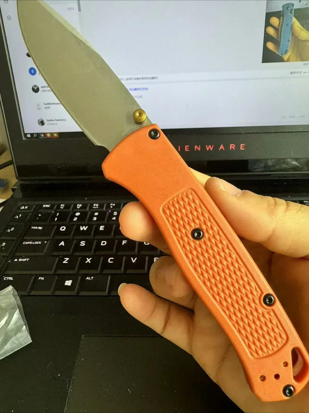 Folding Pocket Knife Black/ White Blade