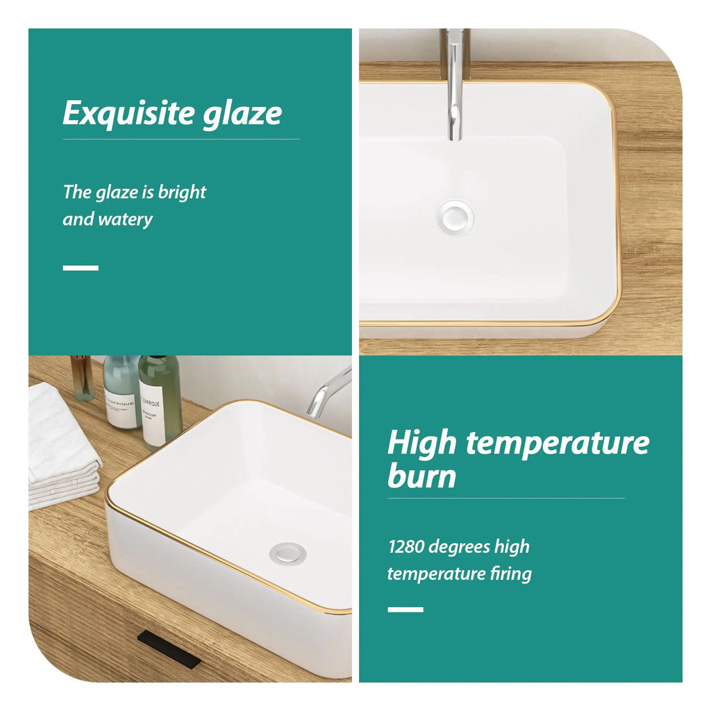 16x12 Inch Ceramic Vessel Bathroom Sink