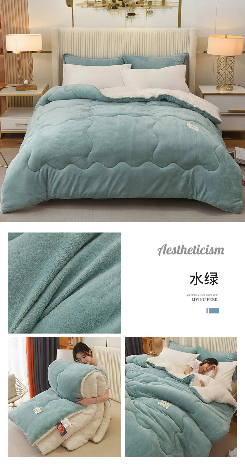 double-sided lamb wool quilt, Various Colors, Sizes