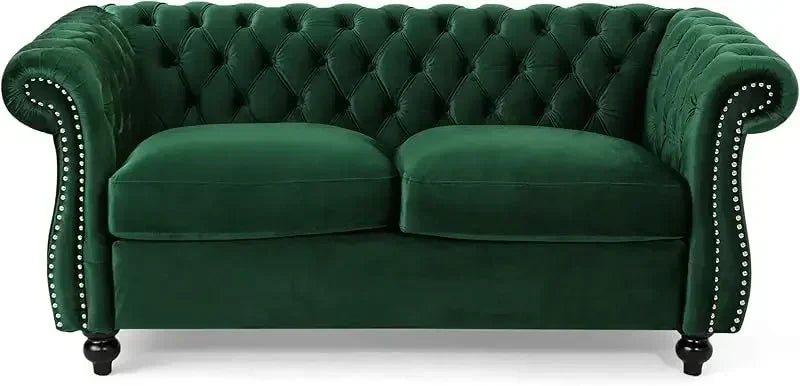 Loveseat Sofa. Beige, Grey, Emerald, Blackberry