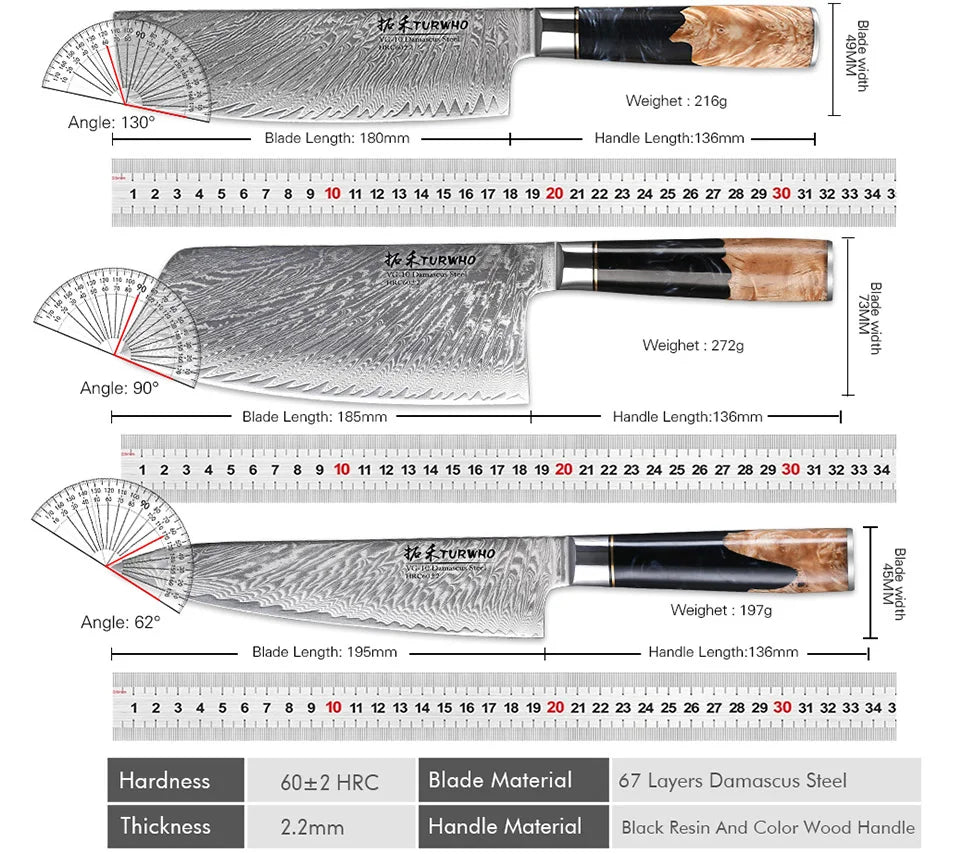 Damascus Kitchen Chef Knife High Carbon Steel
