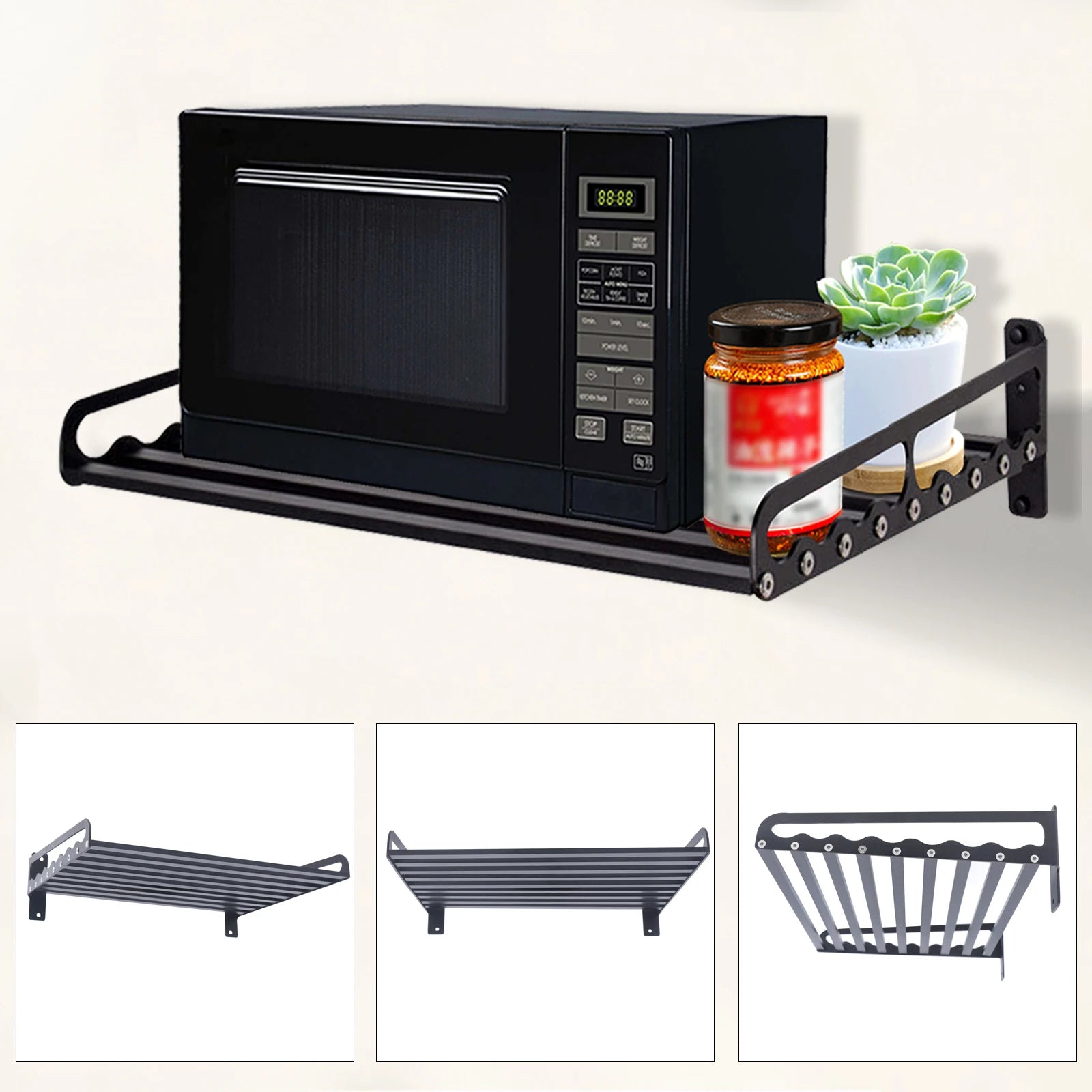 Wall-Mounted Microwave Oven Rack 50kg Capacity