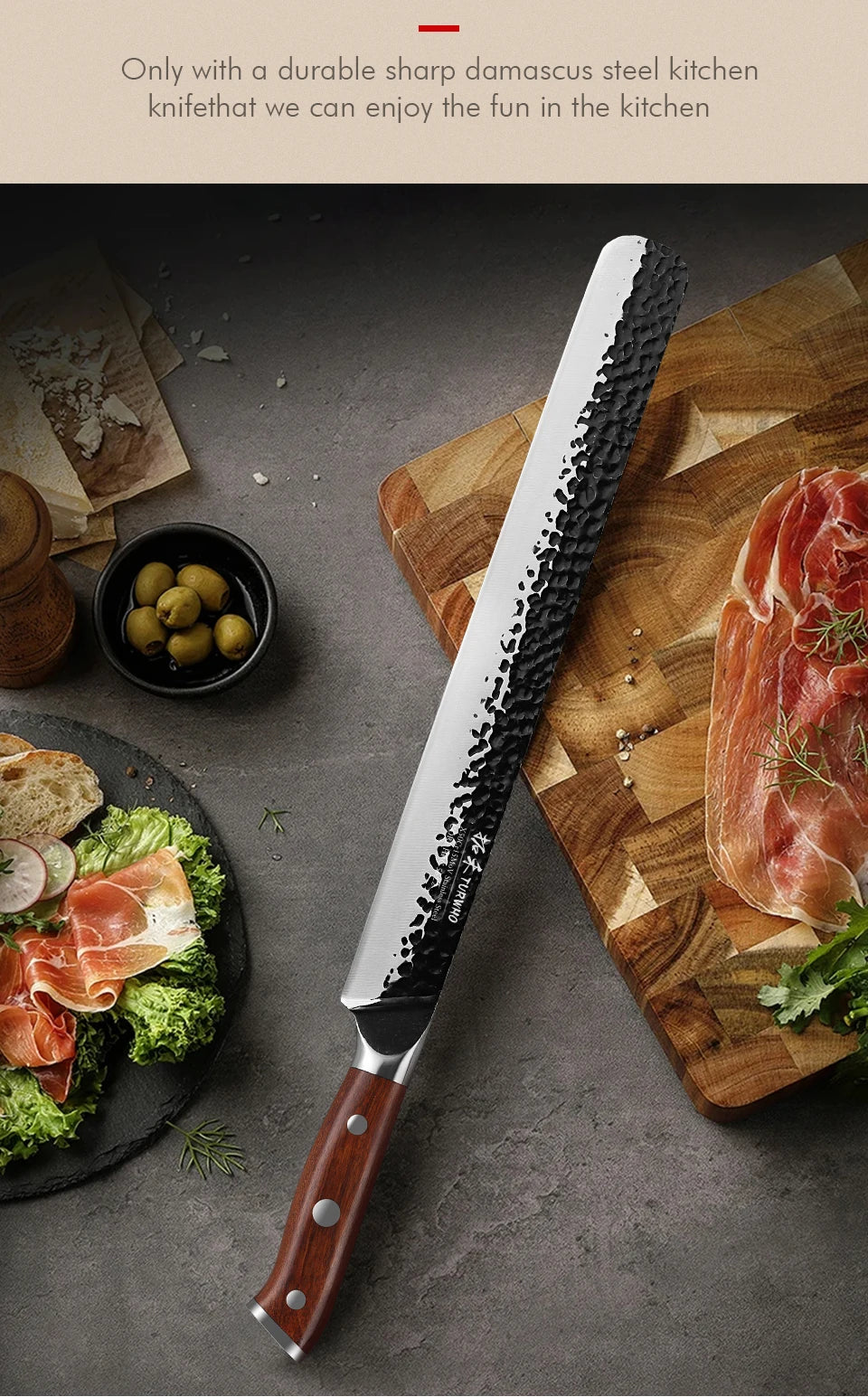 Japanese Hand Forged Slicing Knife Stainless Steel