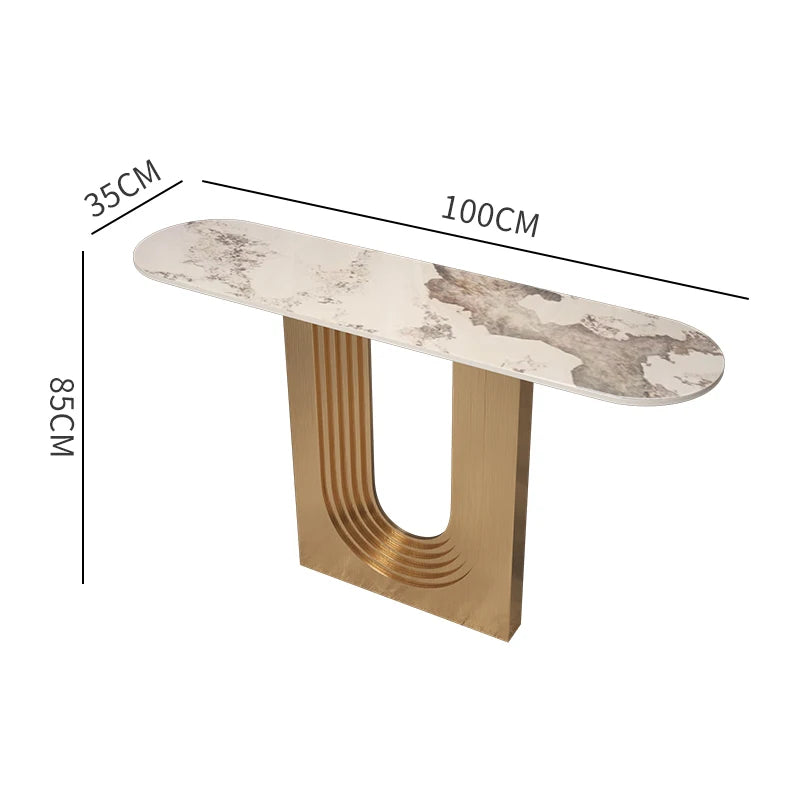 Space Saving Drawer Console Tables, Marble Top