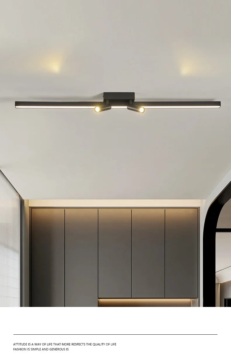 Ceiling Lamp Track Lighting, Black, White