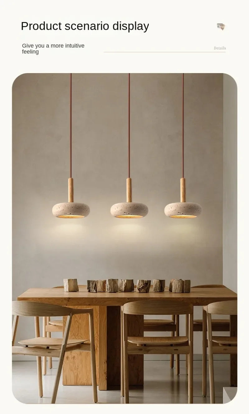 Stone Pendant LED Lamps, Bedroom, Bathroom, Dining Room