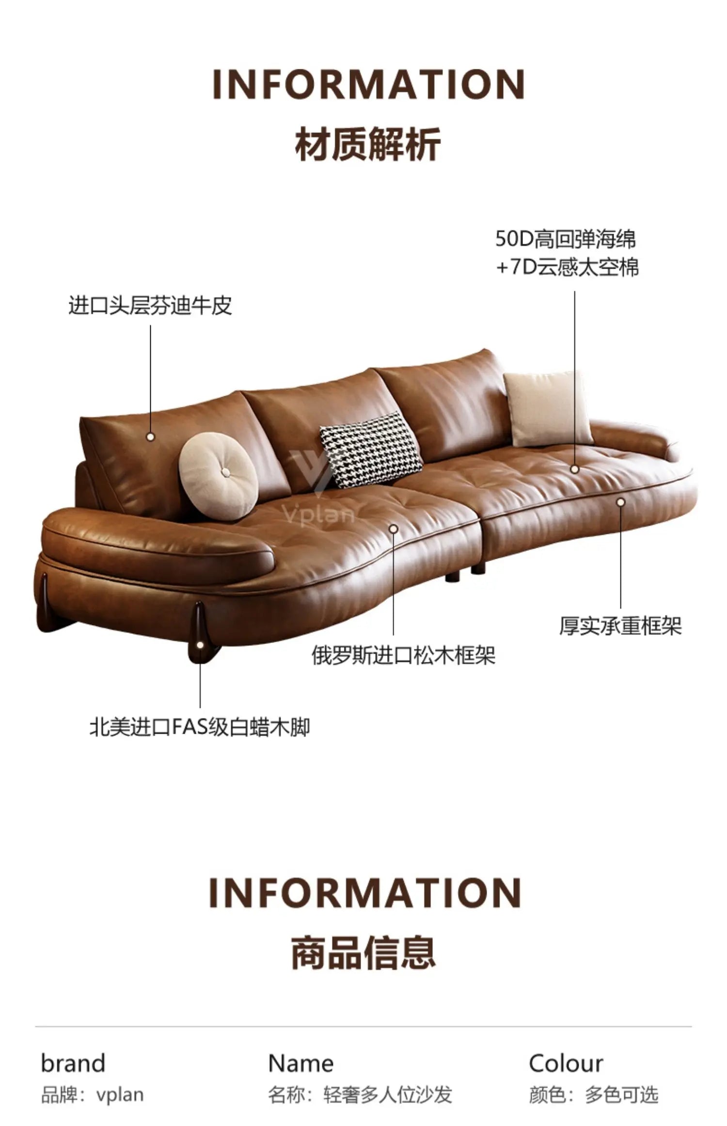 Brown Leatherette Floor Sofa, Reclining Style