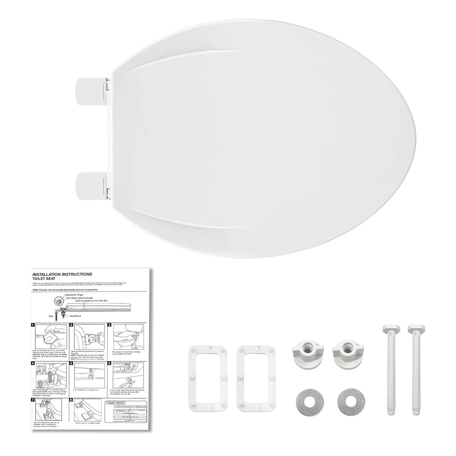 Elongated Toilet Seat, Quick Release-Attach, Soft Close