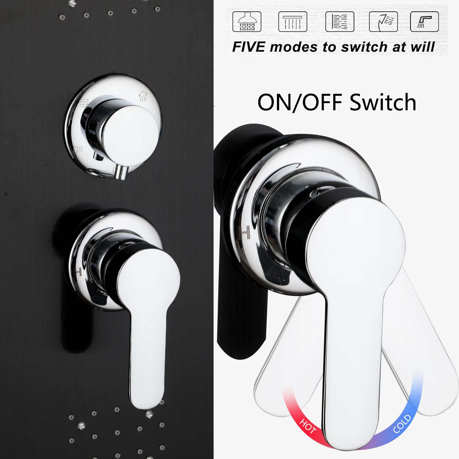 Shower Tower Waterfall Shower Head, Body Massage Jet