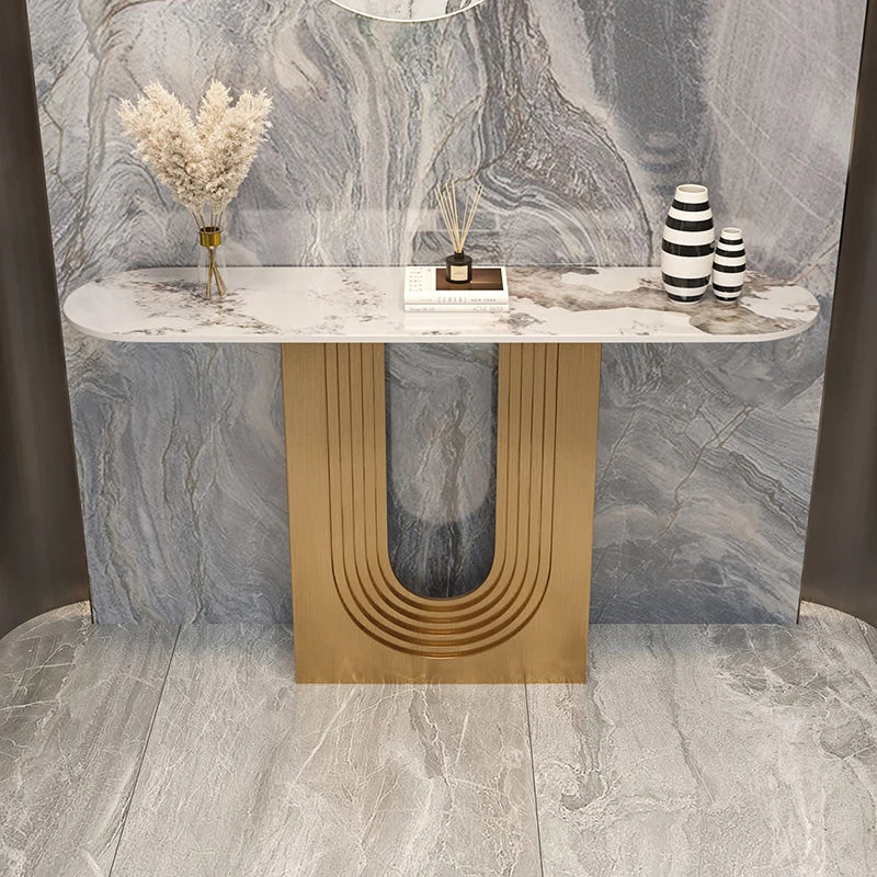 Space Saving Drawer Console Tables, Marble Top