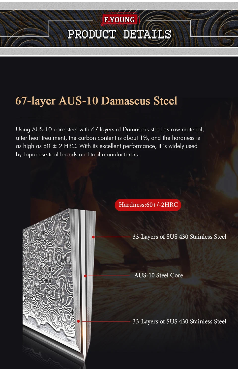 6-inch Honesuki Knife Damascus Steel Kitchen Chef Knives