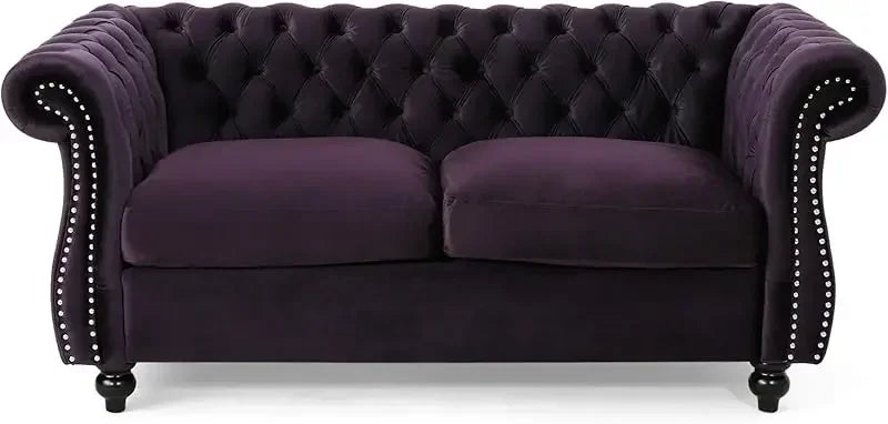 Loveseat Sofa. Beige, Grey, Emerald, Blackberry