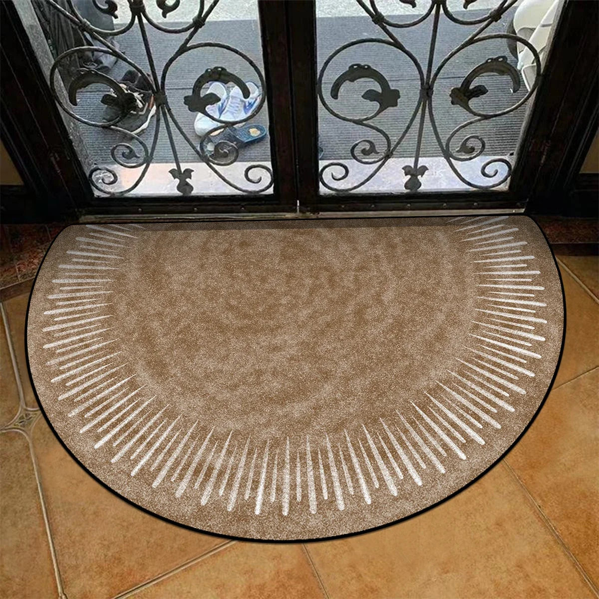Entrance Doormat House, Outdoor, Semi-circular, Floral Style