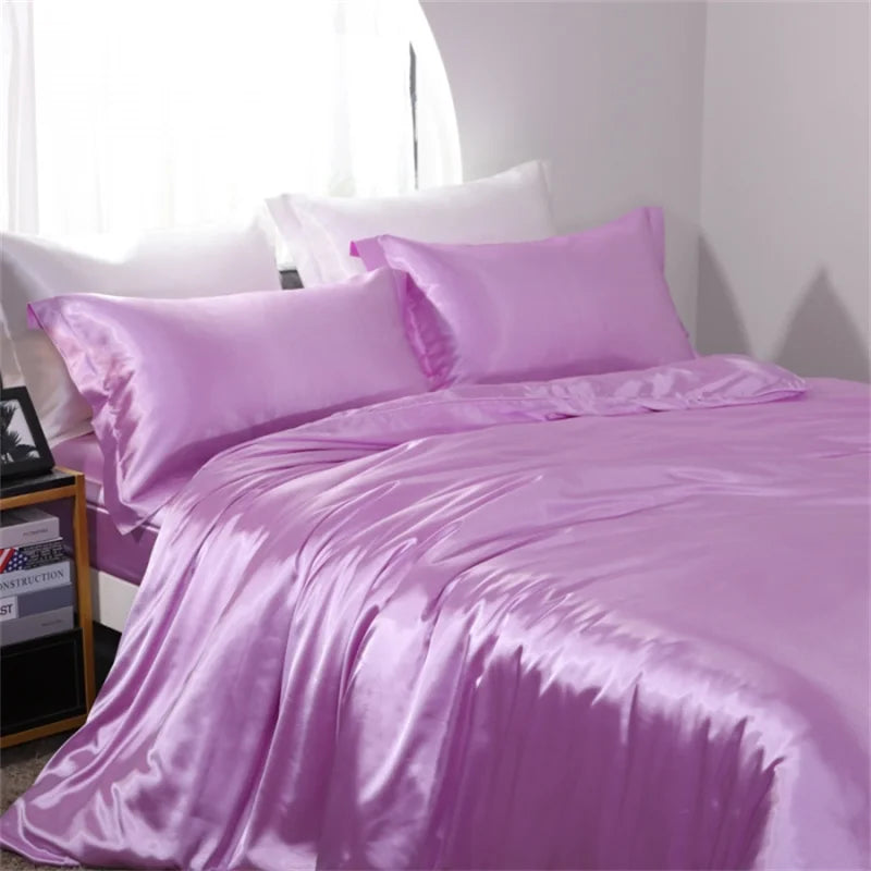 Satin Bedding Set, Duvet Cover, Sheets, Pillowcases