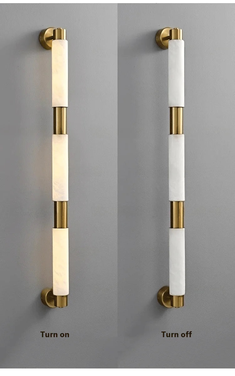 Black, Golden, marble wall lamp, Multiple Lengths
