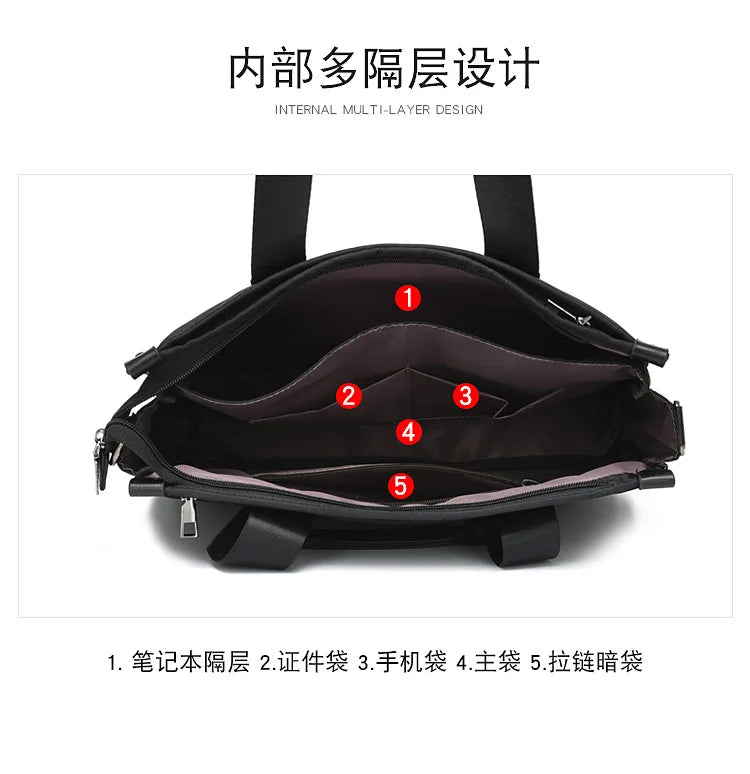 Business Briefcase Polyester Laptop Crossbody Bag