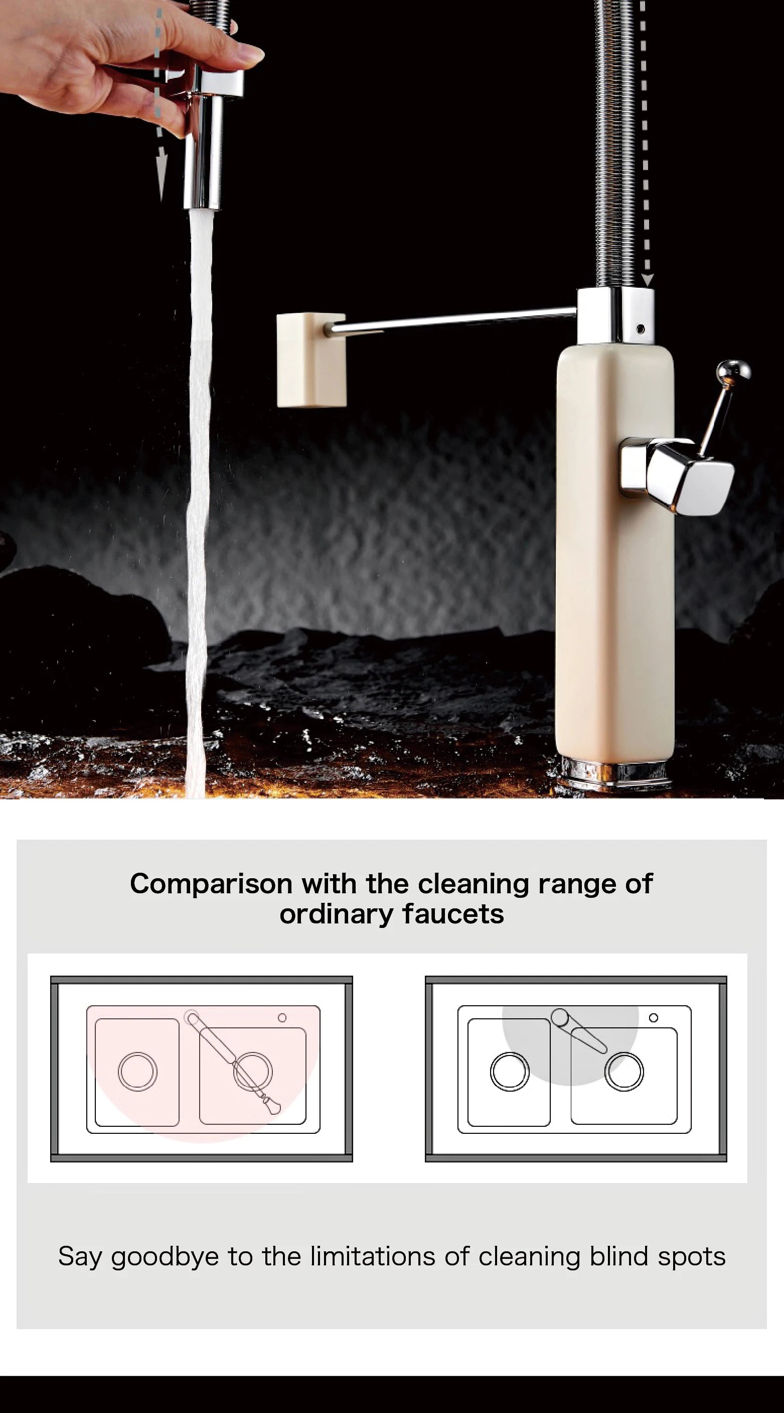 kitchen faucet with single handle, pull-out Spray