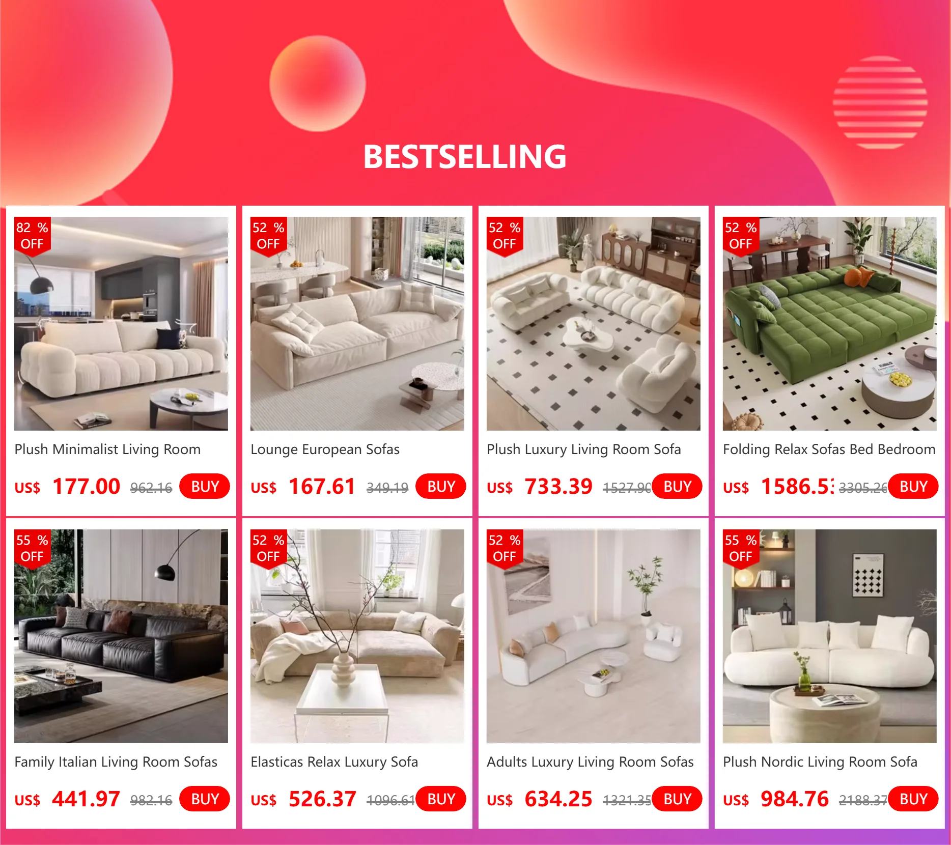 Modular Individual Sofa, Bed Convertible, Pull Out